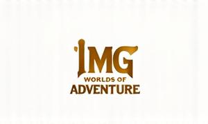 شعار IMG Worlds of Adventure، مدينة ملاهي كبرى في دبي.