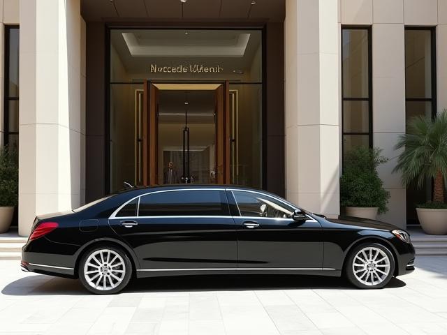 سيارة ليموزين فاخرة تنتظر أمام فندق